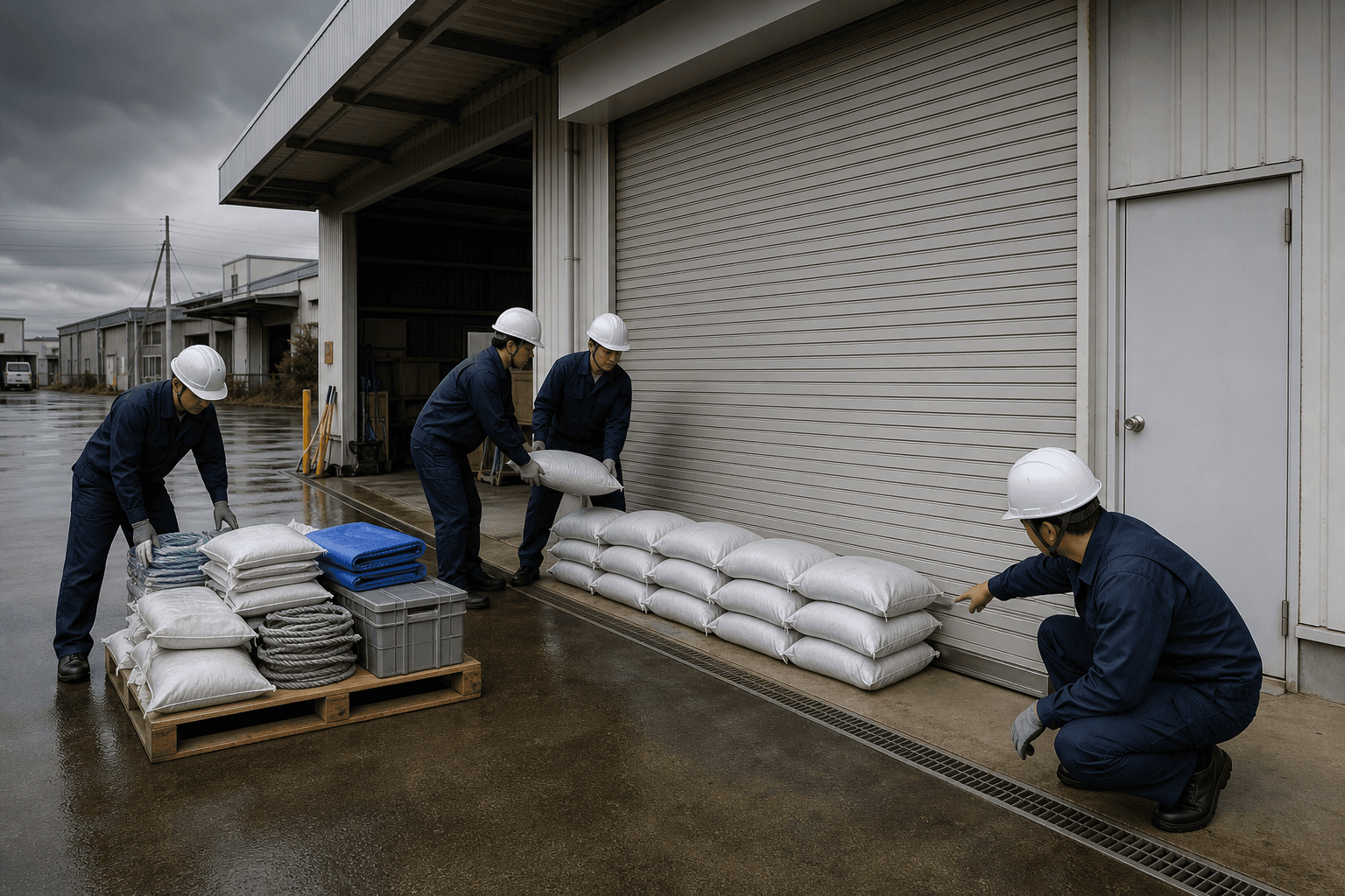 会社・工場の水害対策備蓄と土のう