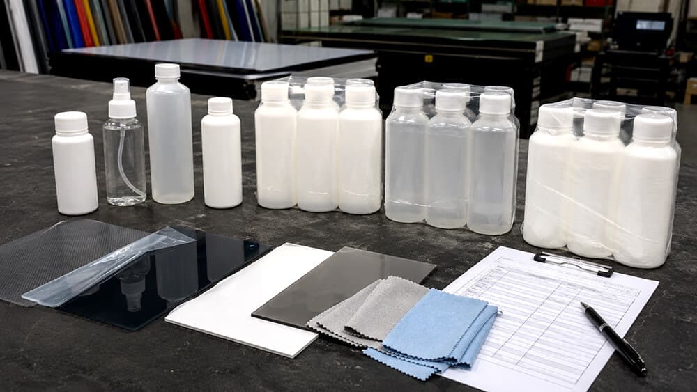 静電防止剤の単品とまとめ買いを比較する作業台
