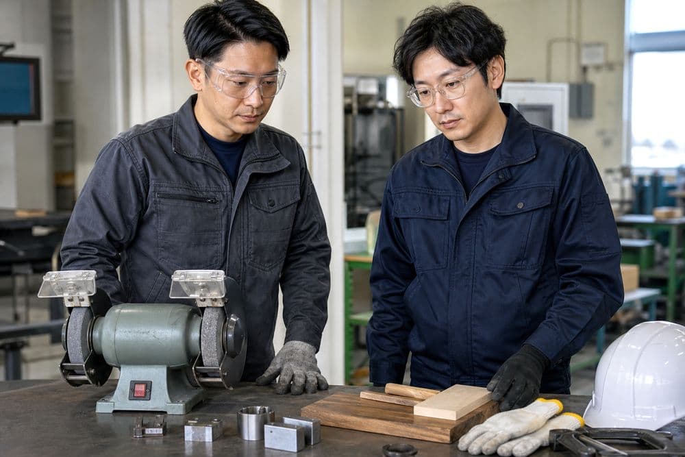 一眼型と二眼型の保護メガネを作業内容に合わせて選ぶイメージ