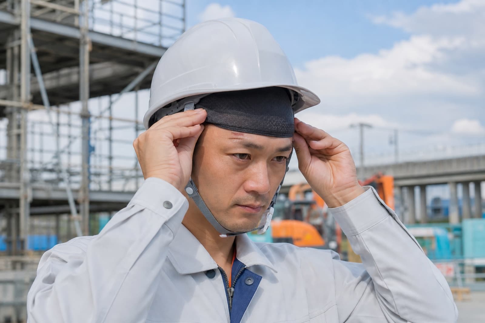 作業用ヘルメットの汗・蒸れ対策