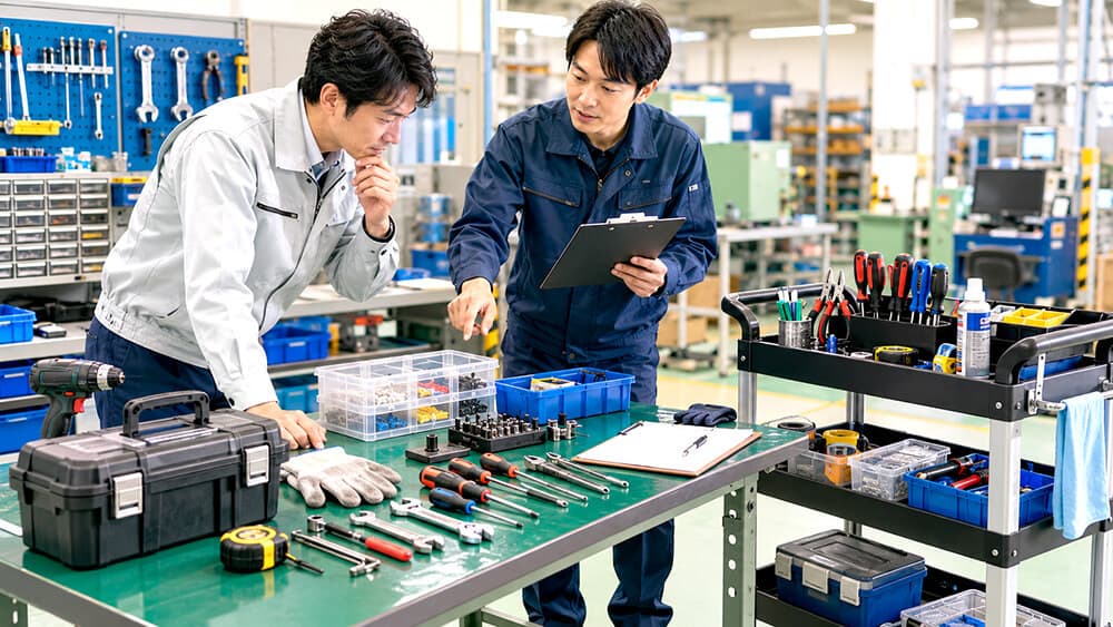 作業台まわりの工具整理術
