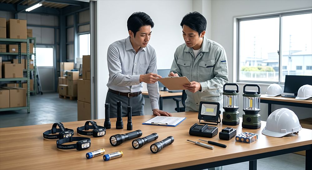 法人担当者が備品リストを確認するイメージ
