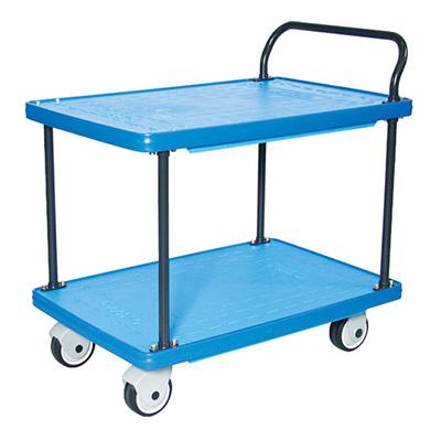 MKP樹脂製運搬車 片袖2段タイプ ブルー MKP-154P-B