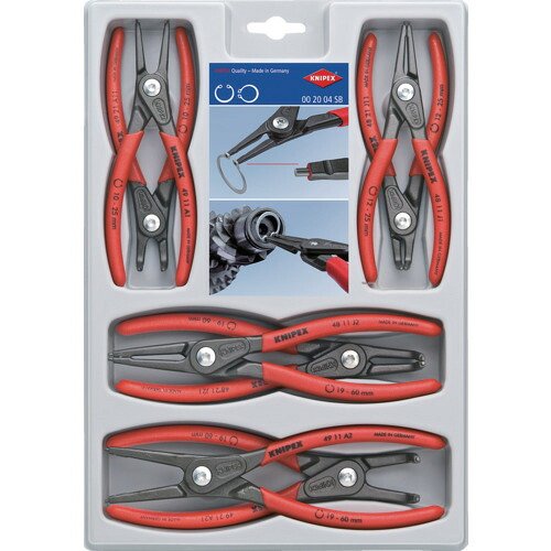 KNIPEX 8本組 精密スナップリングプライヤーセット 002004SB
